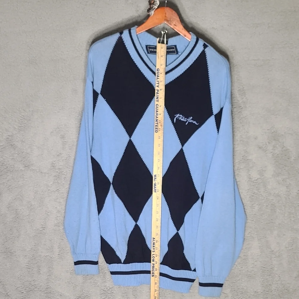 Phat Farm Blue and Black V-Neck Sweater - Picture 3 of 8